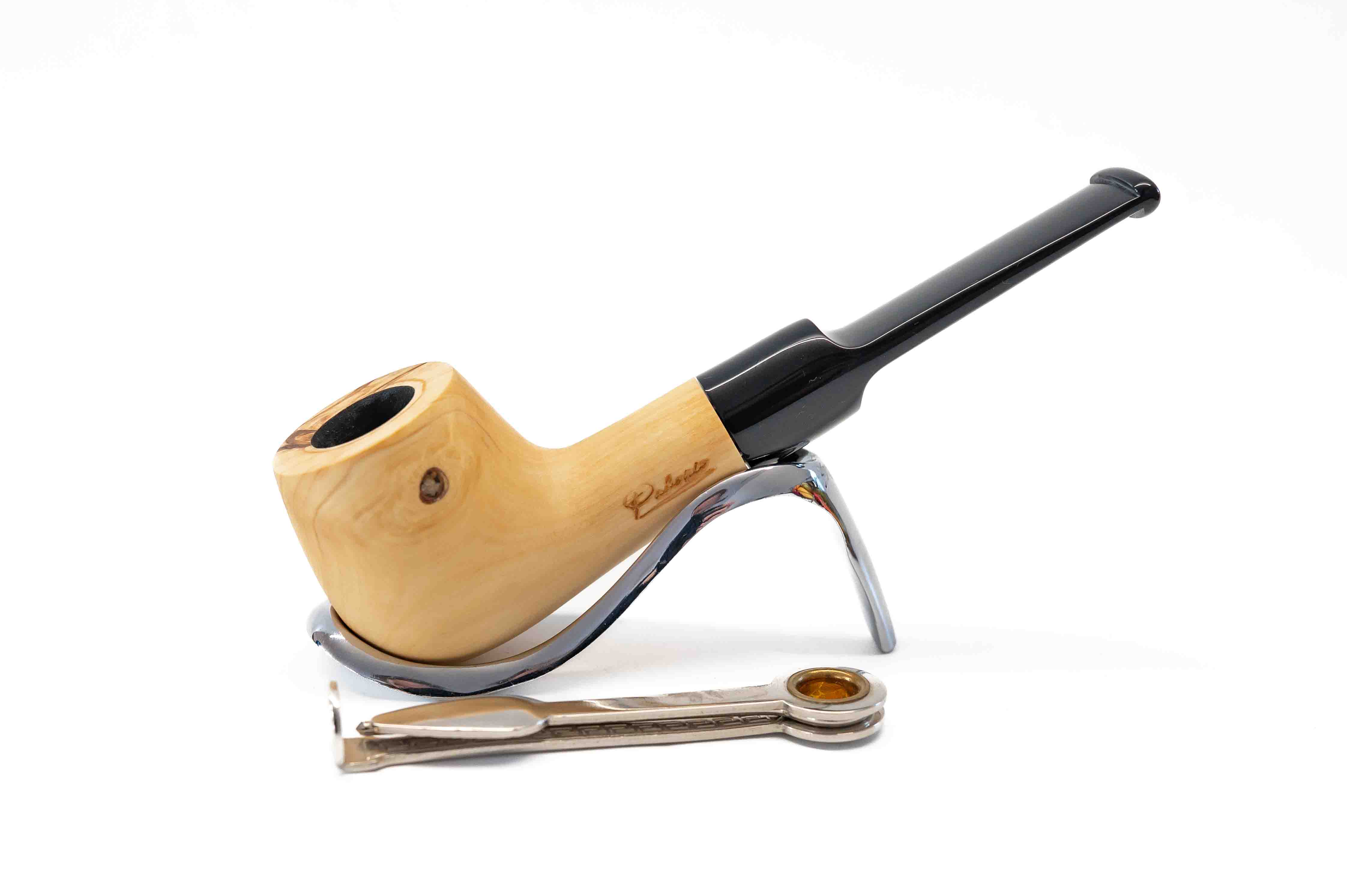 Padonio olivafa pipa 9mm filterrel - egyenes nyerges szárral - apple forma